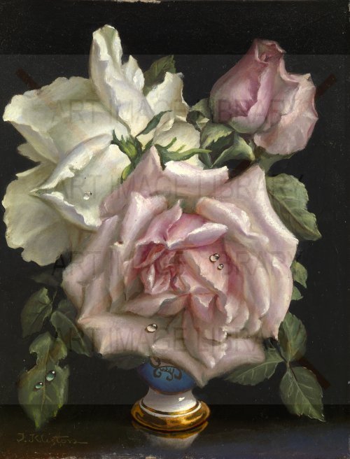 Image no. 4229: Pink and White Roses (Irene Klestova), code=S, ord=0, date=mid 20th century